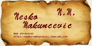 Neško Makunčević vizit kartica